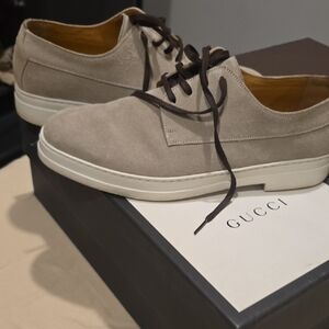 Gucci Men's Light Brown Suede Derbys